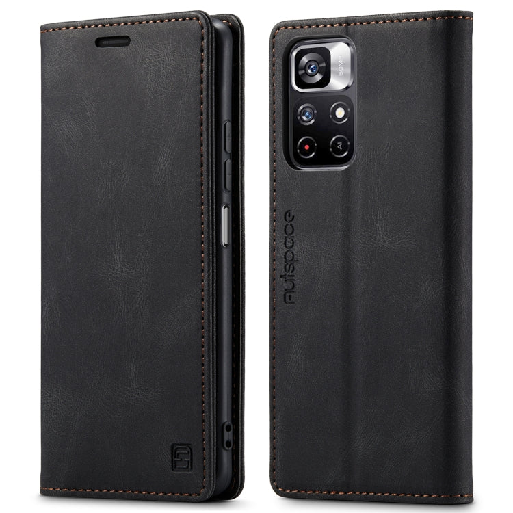 For Xiaomi Redmi Note 11 5G AutSpace A01 Skin-feel Crazy Horse Leather Phone Case