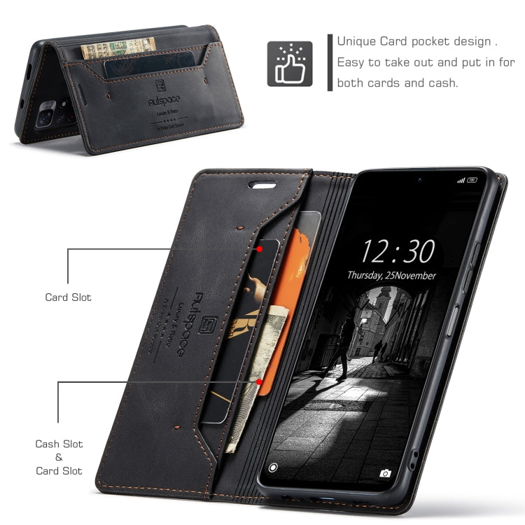 For Xiaomi Redmi Note 11 5G AutSpace A01 Skin-feel Crazy Horse Leather Phone Case