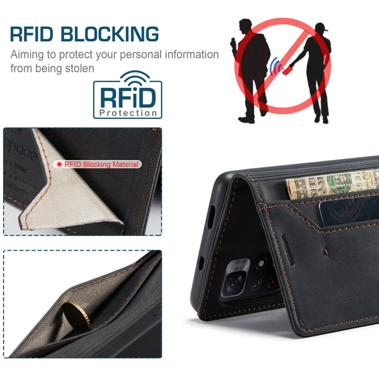 For Xiaomi Redmi Note 11 5G AutSpace A01 Skin-feel Crazy Horse Leather Phone Case