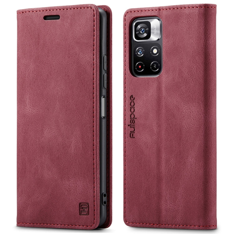 For Xiaomi Redmi Note 11 5G AutSpace A01 Skin-feel Crazy Horse Leather Phone Case