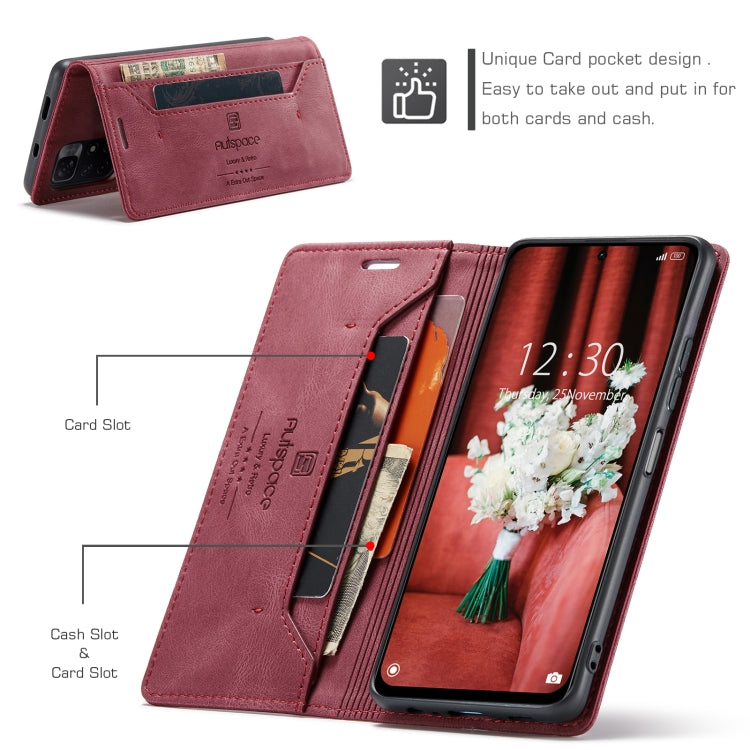 For Xiaomi Redmi Note 11 5G AutSpace A01 Skin-feel Crazy Horse Leather Phone Case