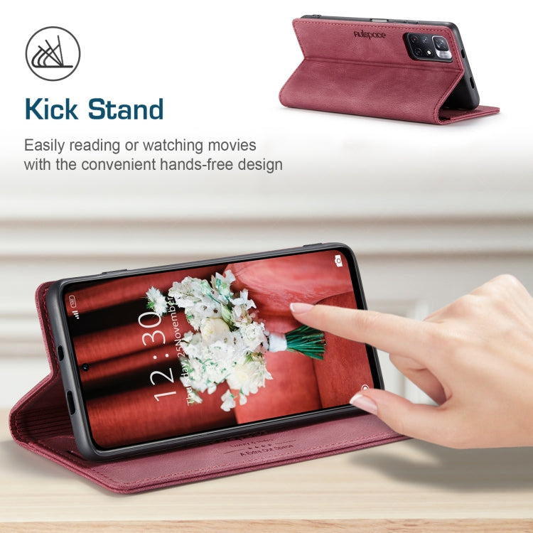 For Xiaomi Redmi Note 11 5G AutSpace A01 Skin-feel Crazy Horse Leather Phone Case