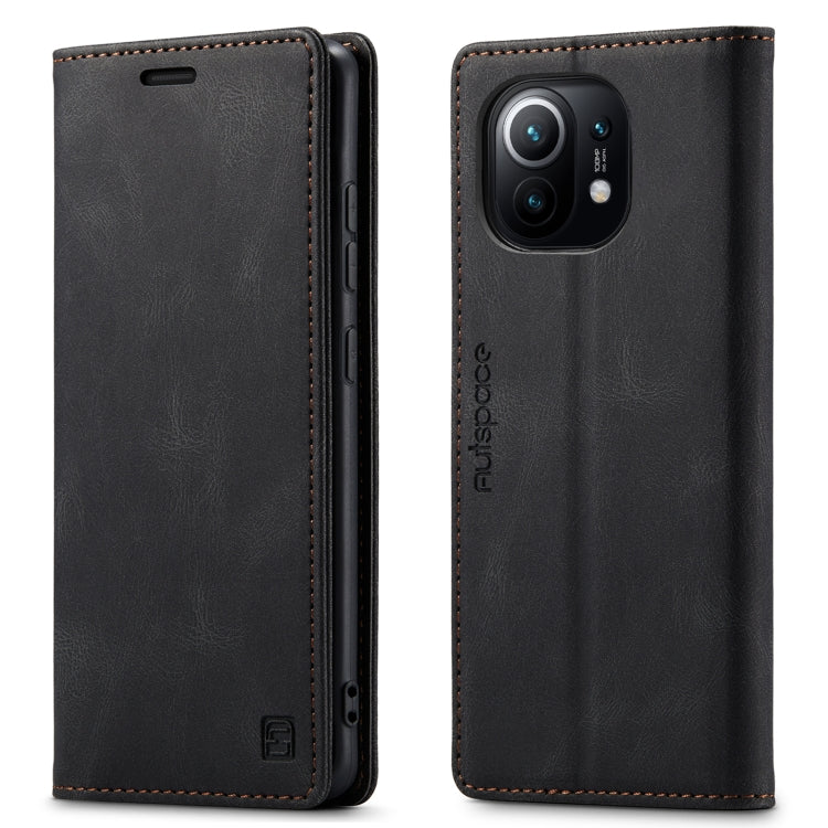 For Xiaomi Mi 11 AutSpace A01 Skin-feel Crazy Horse Leather Phone Case