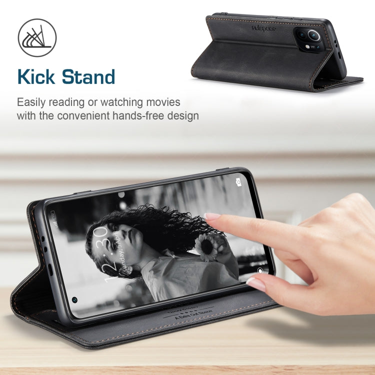 For Xiaomi Mi 11 AutSpace A01 Skin-feel Crazy Horse Leather Phone Case