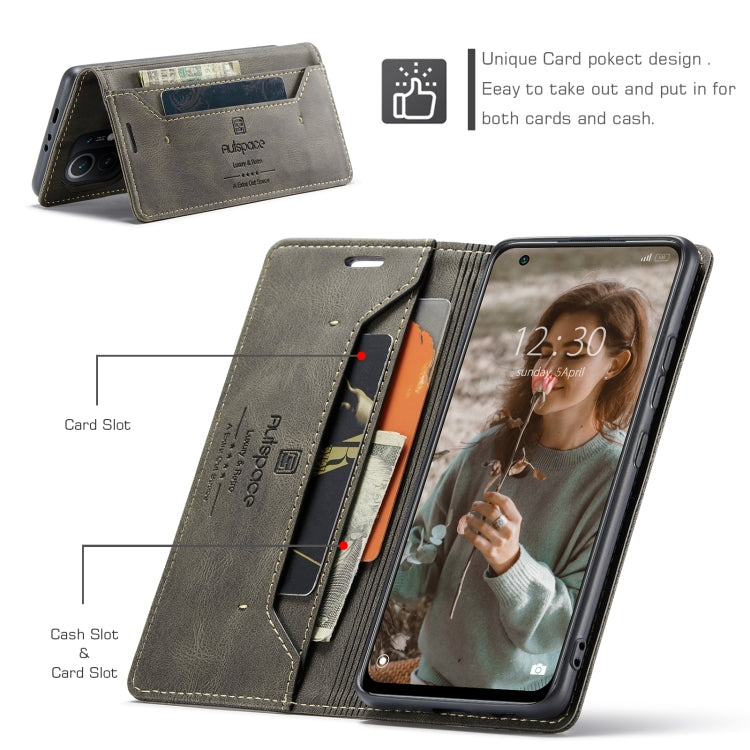 For Xiaomi Mi 11 AutSpace A01 Skin-feel Crazy Horse Leather Phone Case