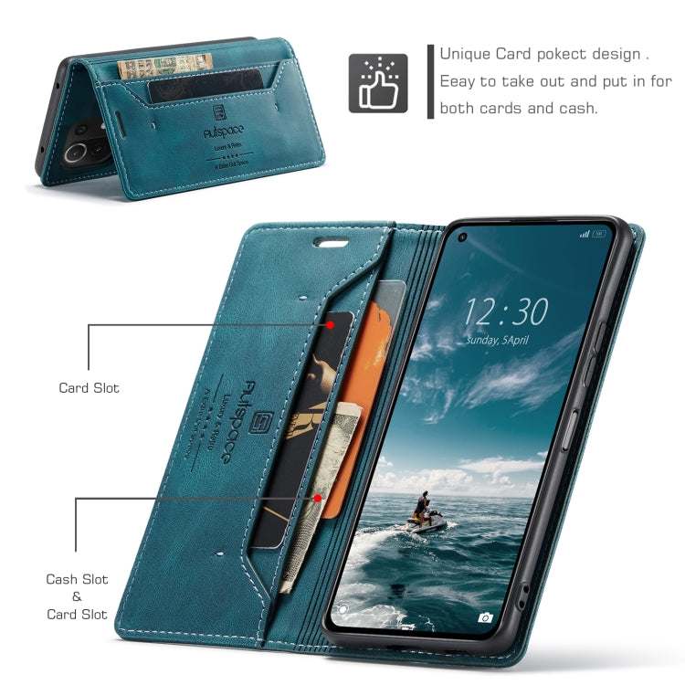 For Xiaomi Mi 11 Lite AutSpace A01 Skin-feel Crazy Horse Leather Phone Case