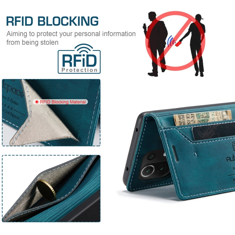 For Xiaomi Mi 11 Lite AutSpace A01 Skin-feel Crazy Horse Leather Phone Case