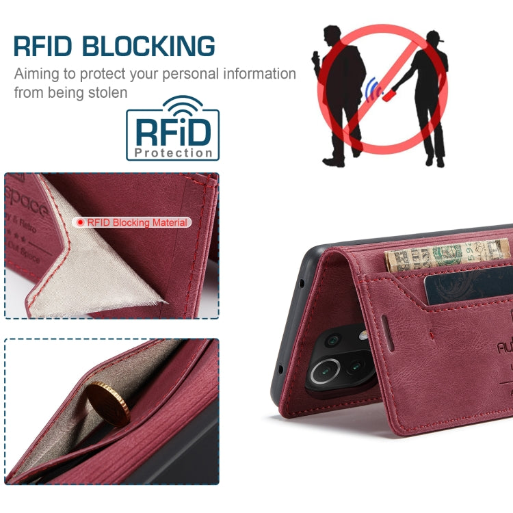 For Xiaomi Mi 11 Lite AutSpace A01 Skin-feel Crazy Horse Leather Phone Case