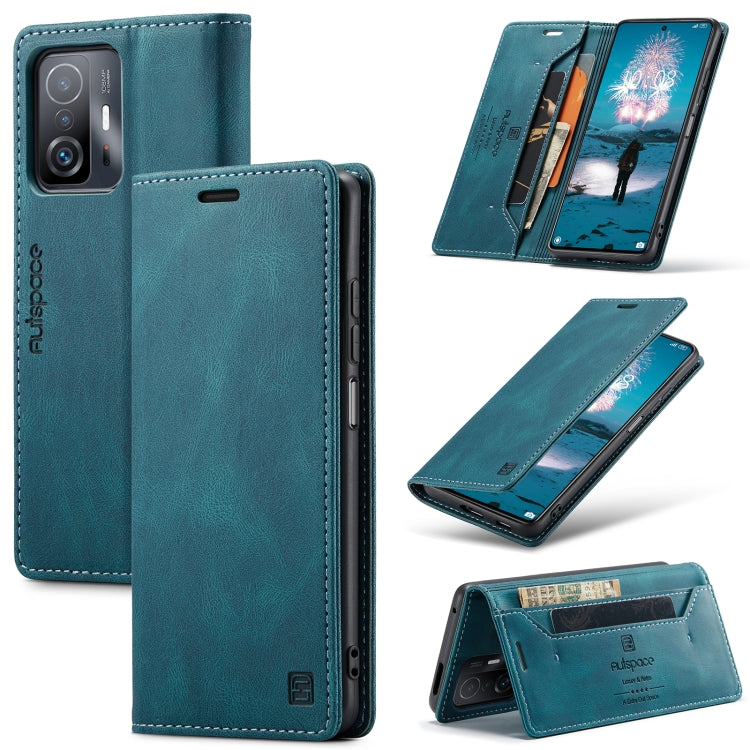 For Xiaomi Mi 11T /11T Pro AutSpace A01 Skin-feel Crazy Horse Leather Phone Case