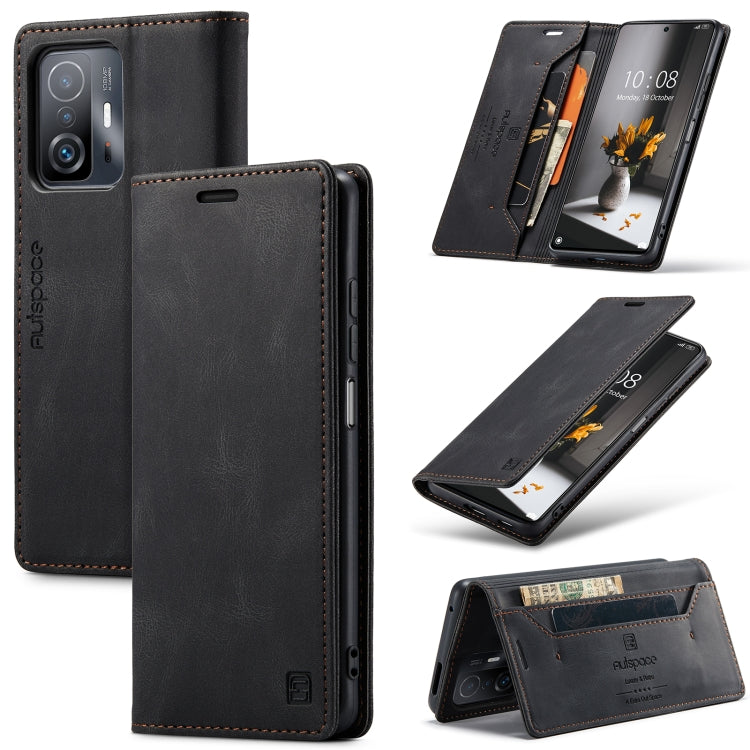 For Xiaomi Mi 11T /11T Pro AutSpace A01 Skin-feel Crazy Horse Leather Phone Case