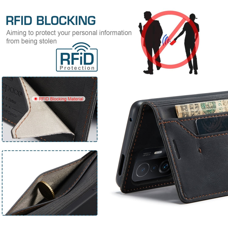 For Xiaomi Mi 11T /11T Pro AutSpace A01 Skin-feel Crazy Horse Leather Phone Case