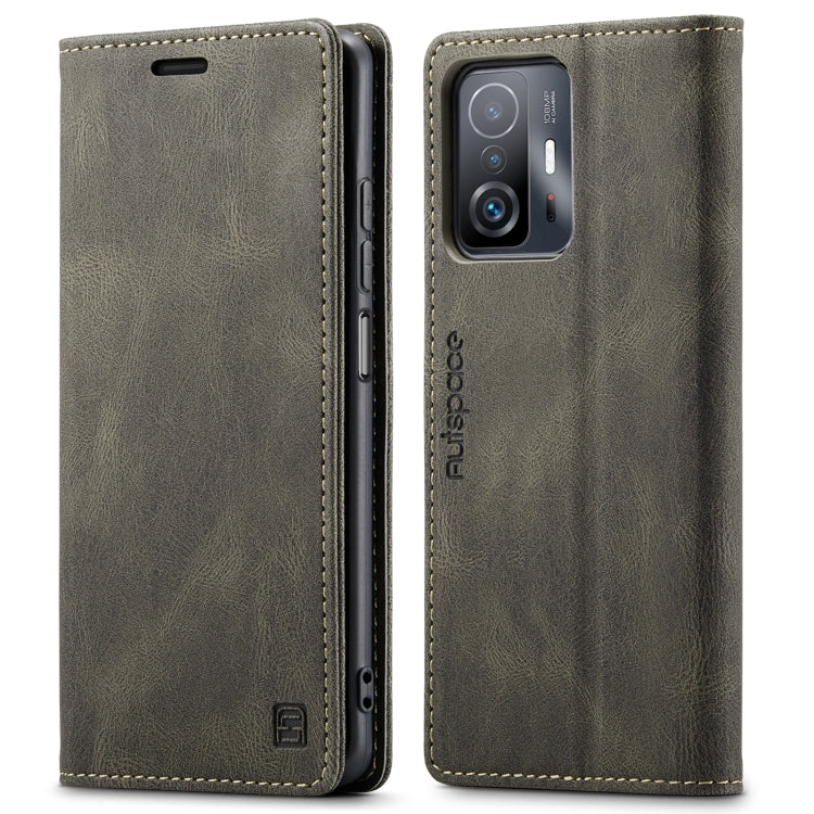 For Xiaomi Mi 11T /11T Pro AutSpace A01 Skin-feel Crazy Horse Leather Phone Case