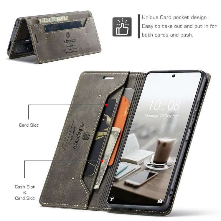 For Xiaomi Mi 11T /11T Pro AutSpace A01 Skin-feel Crazy Horse Leather Phone Case