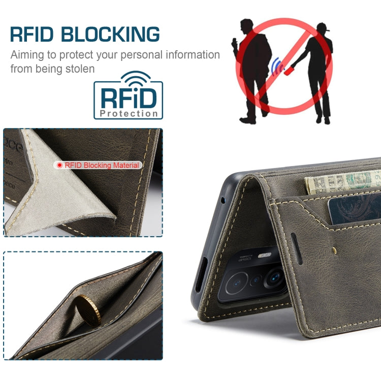 For Xiaomi Mi 11T /11T Pro AutSpace A01 Skin-feel Crazy Horse Leather Phone Case