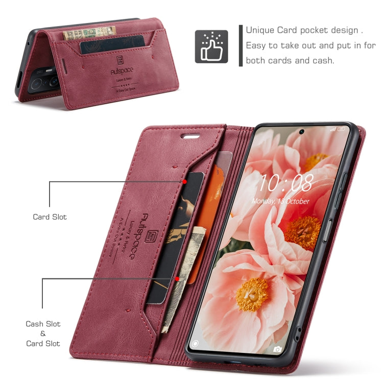 For Xiaomi Mi 11T /11T Pro AutSpace A01 Skin-feel Crazy Horse Leather Phone Case