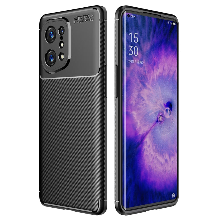 For OPPO Find X5 Carbon Fiber Texture Shockproof TPU Phone Case