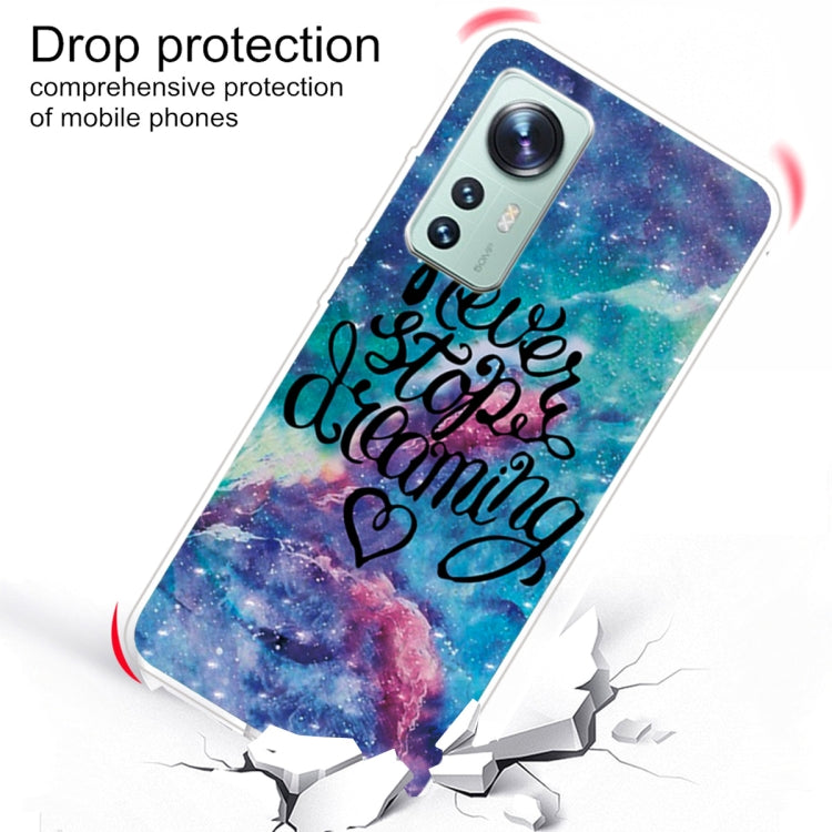 For Xiaomi 12 Pro Painted Transparent Shockproof TPU Protective Phone Case