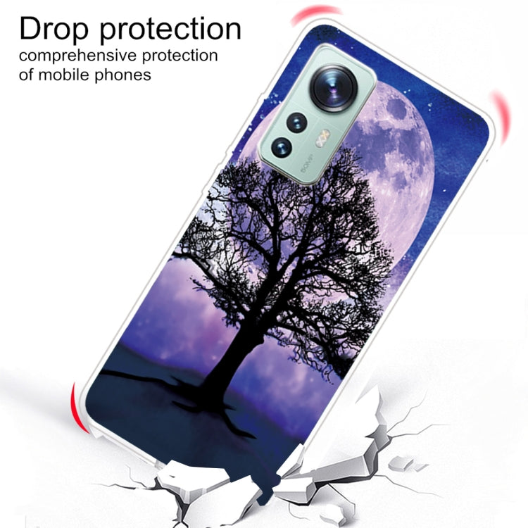 For Xiaomi 12 Pro Painted Transparent Shockproof TPU Protective Phone Case