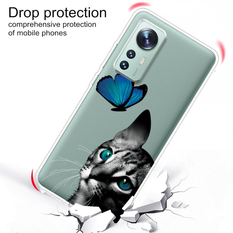 For Xiaomi 12 Pro Painted Transparent Shockproof TPU Protective Phone Case