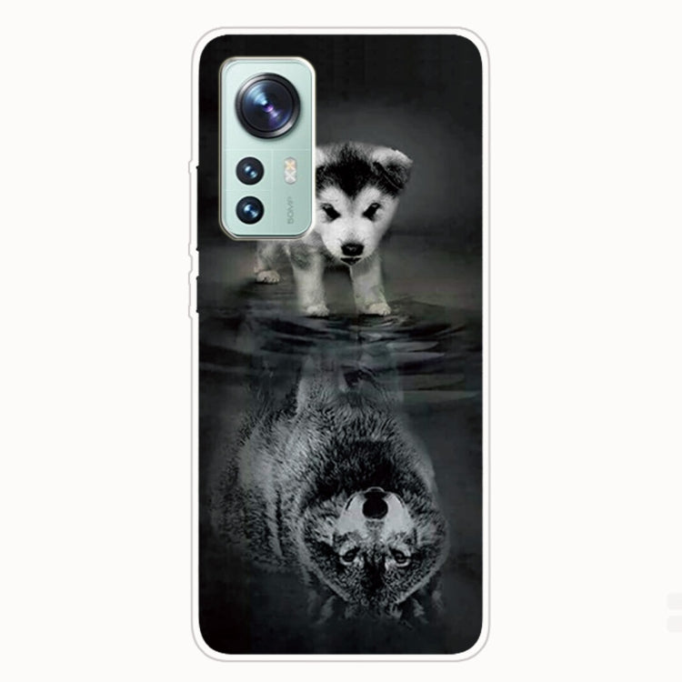 For Xiaomi 12 Pro Painted Transparent Shockproof TPU Protective Phone Case