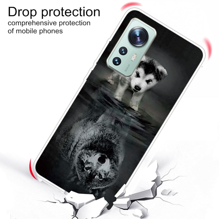 For Xiaomi 12 Pro Painted Transparent Shockproof TPU Protective Phone Case