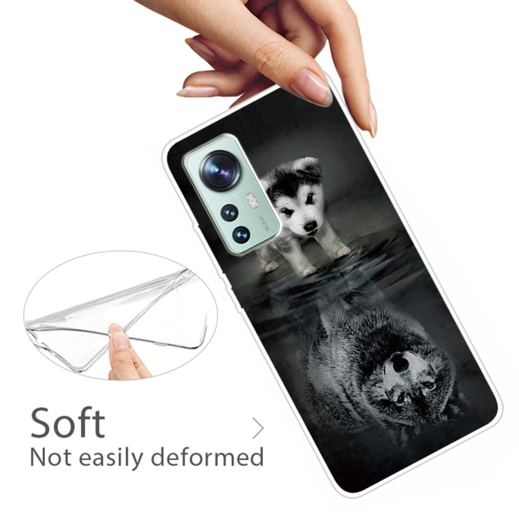 For Xiaomi 12 Pro Painted Transparent Shockproof TPU Protective Phone Case