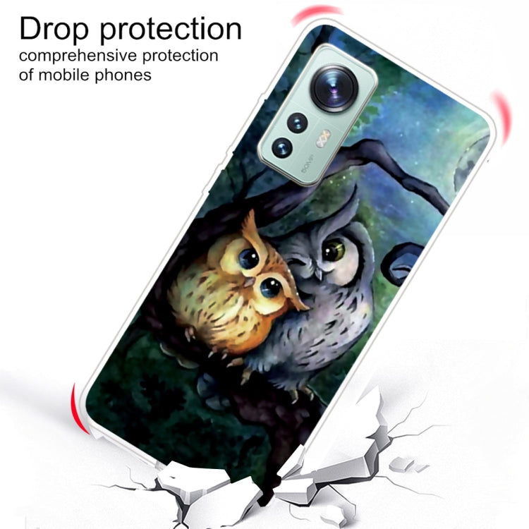 For Xiaomi 12 Pro Painted Transparent Shockproof TPU Protective Phone Case