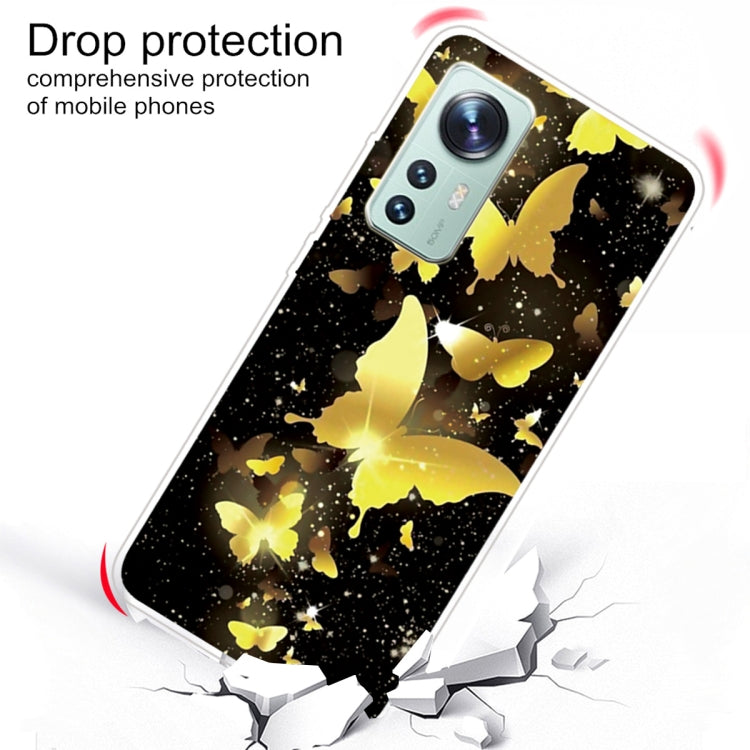 For Xiaomi 12 Pro Painted Transparent Shockproof TPU Protective Phone Case