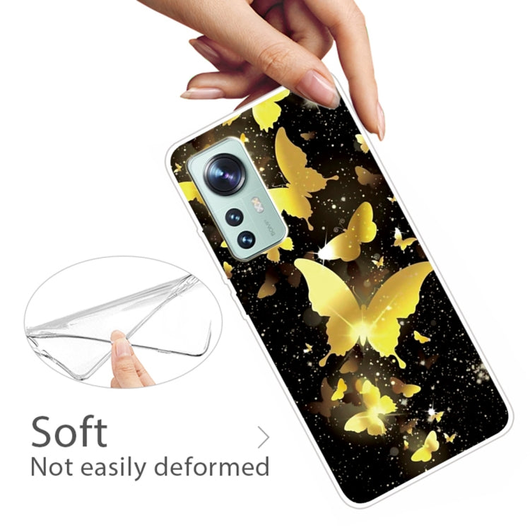 For Xiaomi 12 Pro Painted Transparent Shockproof TPU Protective Phone Case