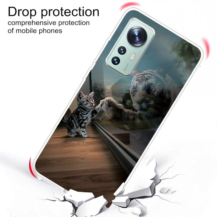 For Xiaomi 12 Pro Painted Transparent Shockproof TPU Protective Phone Case