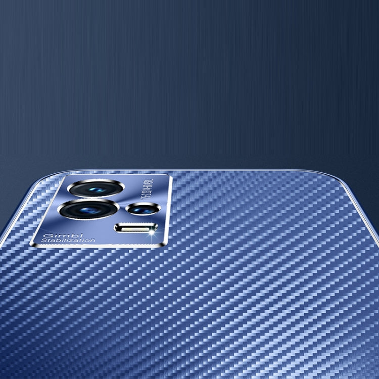 For vivo iQOO 8 Pro Metal Frame Carbon Fiber Phone Case(Black)