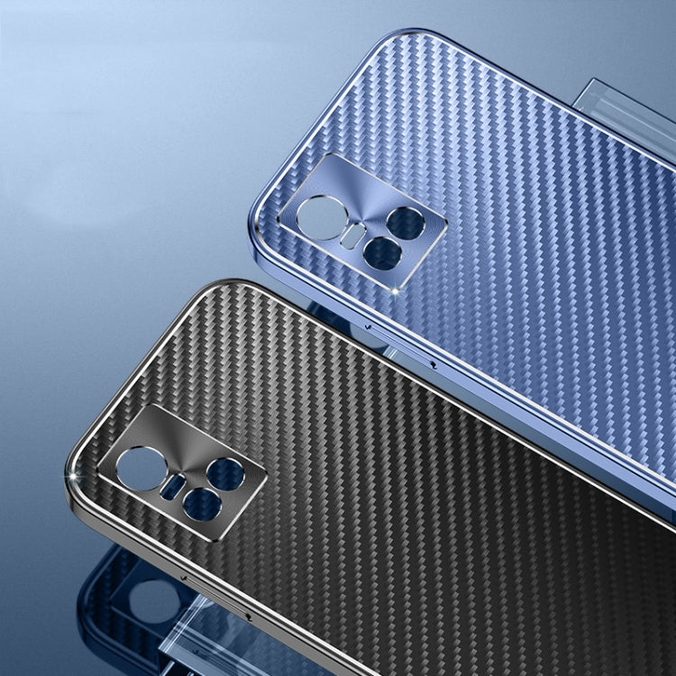 For vivo S10 Metal Frame Carbon Fiber Phone Case(Purple)