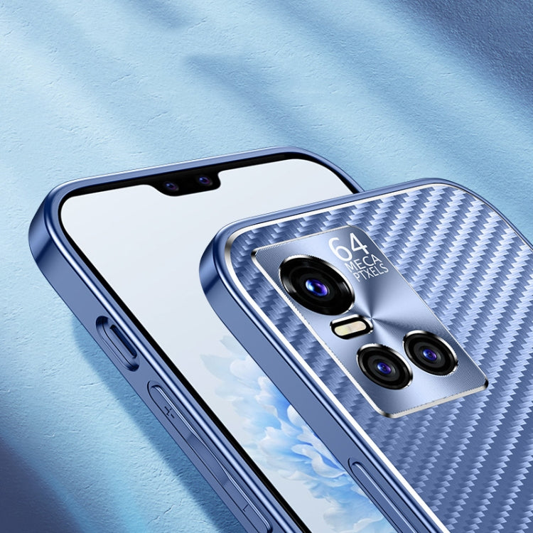 For vivo S10 Metal Frame Carbon Fiber Phone Case(Purple)