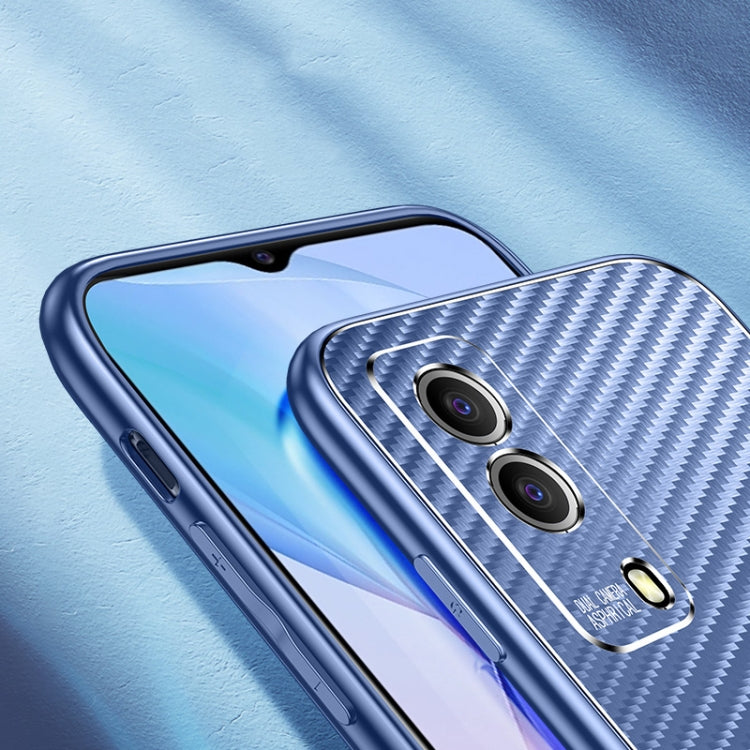 For vivo Y53s Metal Frame Carbon Fiber Phone Case