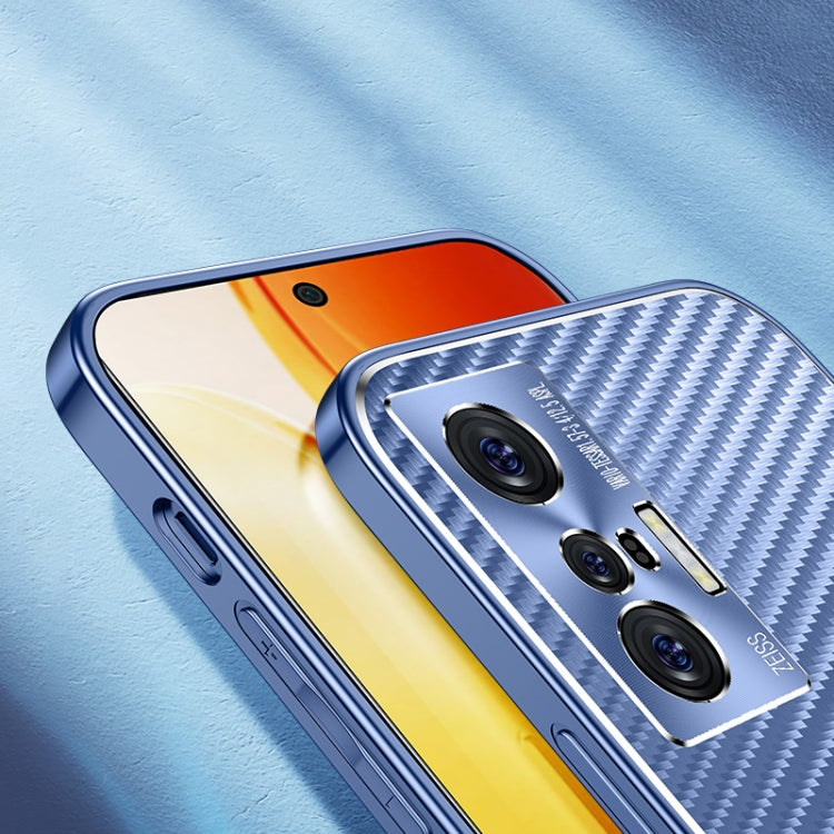 For vivo X70 Metal Frame Carbon Fiber Phone Case