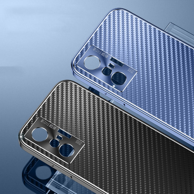 For vivo X70 Metal Frame Carbon Fiber Phone Case