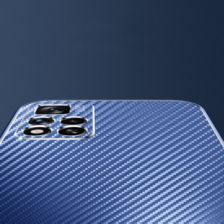 For Xiaomi Redmi Note 11 Metal Frame Carbon Fiber Phone Case(Blue)