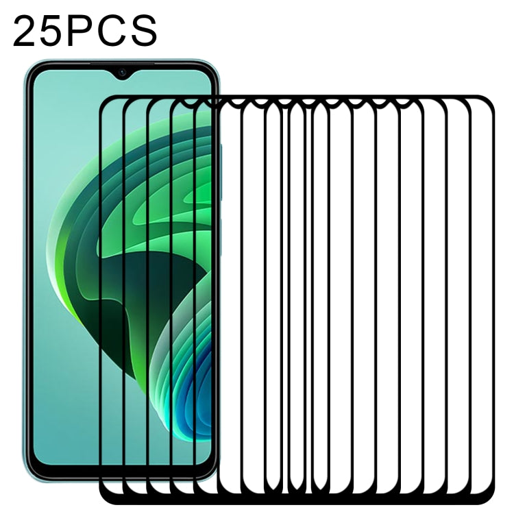 25 PCS Full Glue Cover Screen Protector Tempered Glass Film For Xiaomi Poco M5 / Poco M4 5G / Redmi Note 11E / Redmi 10 5G / Redmi 10 Prime+ 5G / Redmi 11 Prime / Redmi Note 11R / Redmi 11 Prime 5G