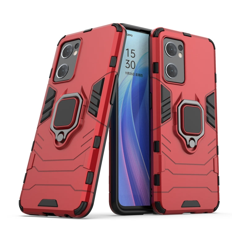 For OPPO Reno7 5G International Version Shockproof PC + TPU Protective Phone Case with Magnetic Ring Holder