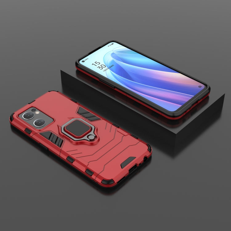 For OPPO Reno7 5G International Version Shockproof PC + TPU Protective Phone Case with Magnetic Ring Holder