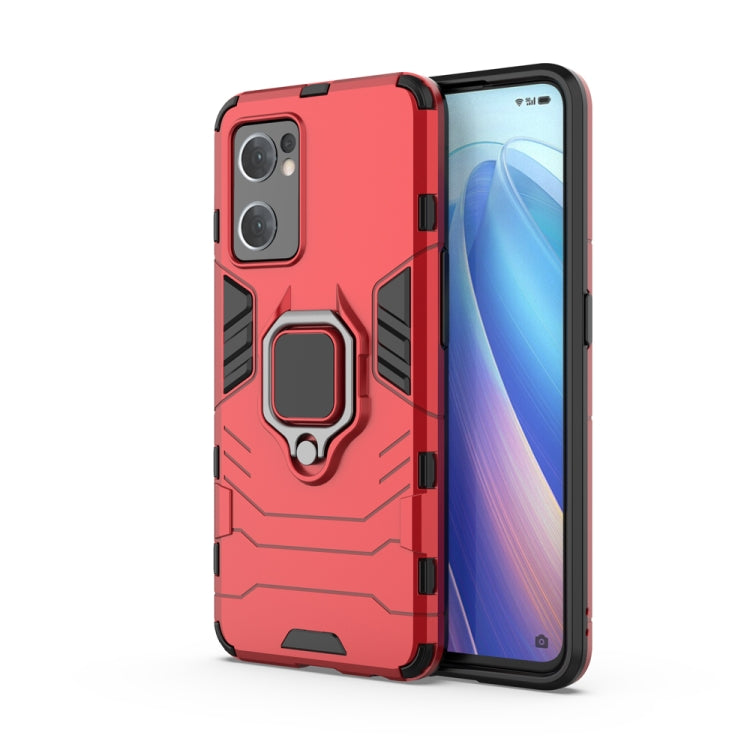 For OPPO Reno7 5G International Version Shockproof PC + TPU Protective Phone Case with Magnetic Ring Holder