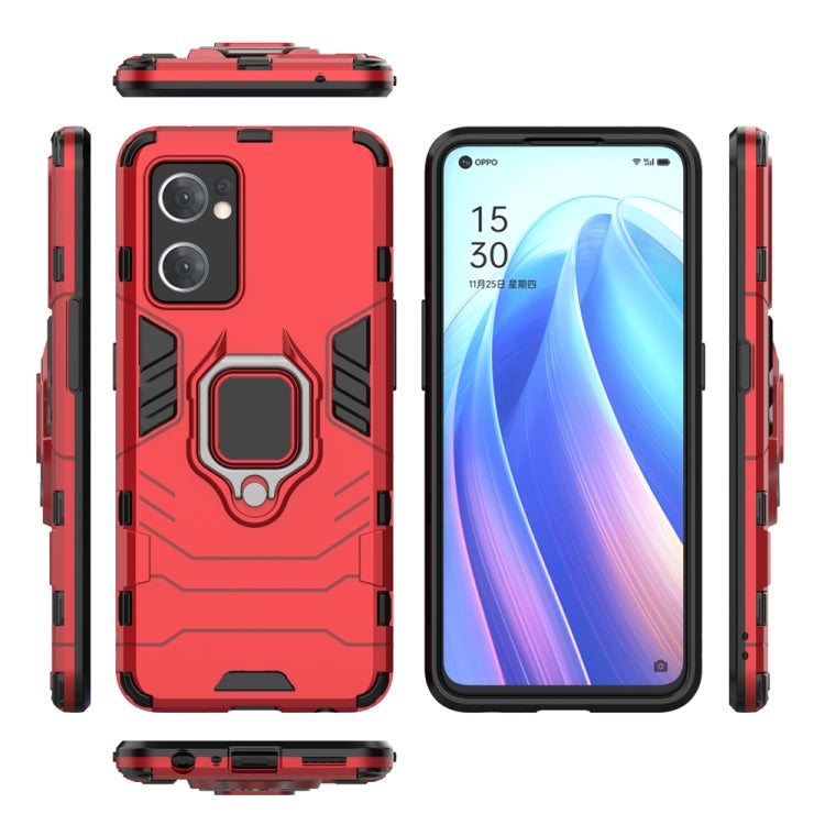 For OPPO Reno7 5G International Version Shockproof PC + TPU Protective Phone Case with Magnetic Ring Holder