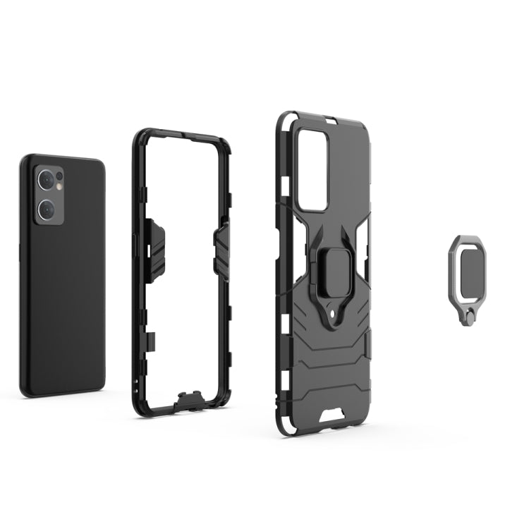 For OPPO Reno7 5G International Version Shockproof PC + TPU Protective Phone Case with Magnetic Ring Holder