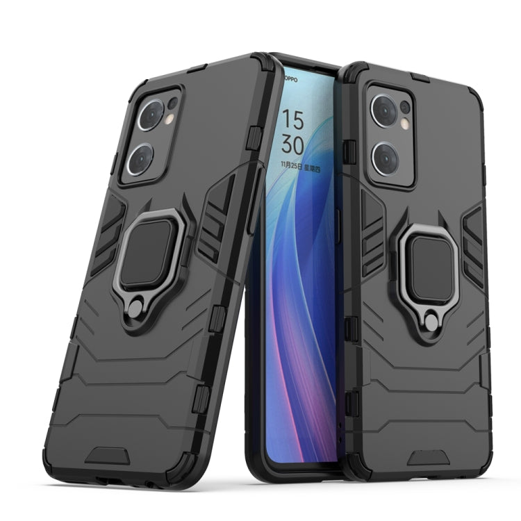 For OPPO Reno7 5G International Version Shockproof PC + TPU Protective Phone Case with Magnetic Ring Holder