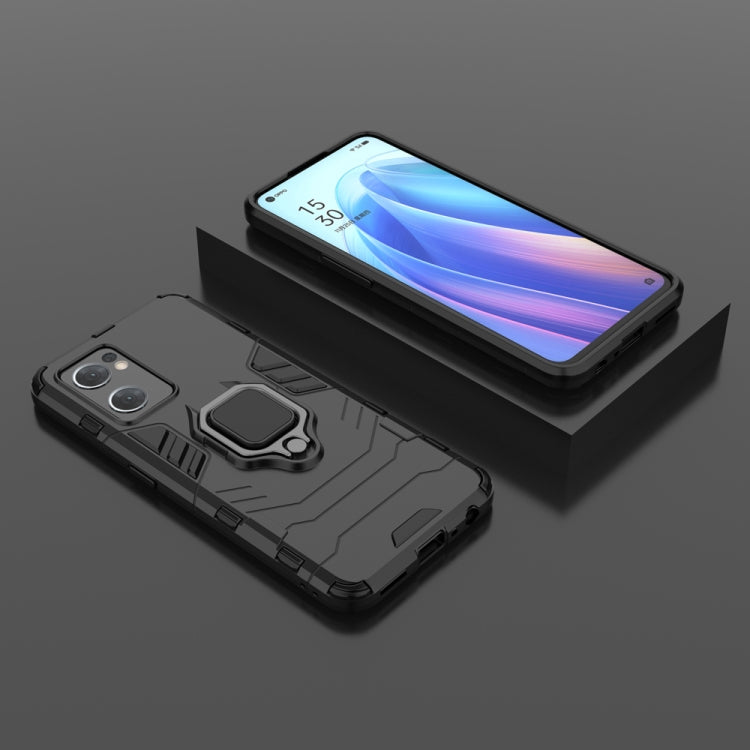 For OPPO Reno7 5G International Version Shockproof PC + TPU Protective Phone Case with Magnetic Ring Holder