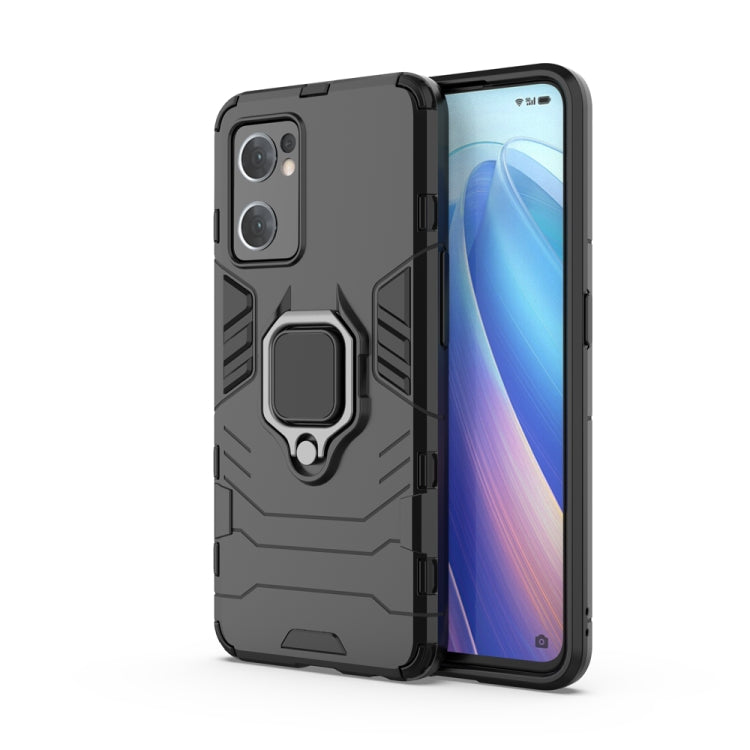 For OPPO Reno7 5G International Version Shockproof PC + TPU Protective Phone Case with Magnetic Ring Holder