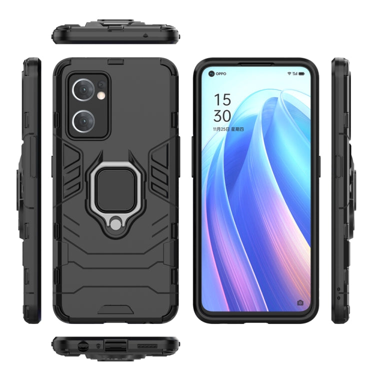 For OPPO Reno7 5G International Version Shockproof PC + TPU Protective Phone Case with Magnetic Ring Holder