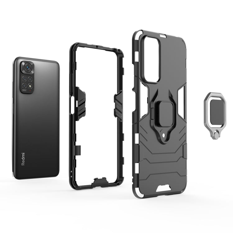 For Xiaomi Redmi Note 11 / Note 11S Global Shockproof PC + TPU Protective Phone Case with Magnetic Ring Holder