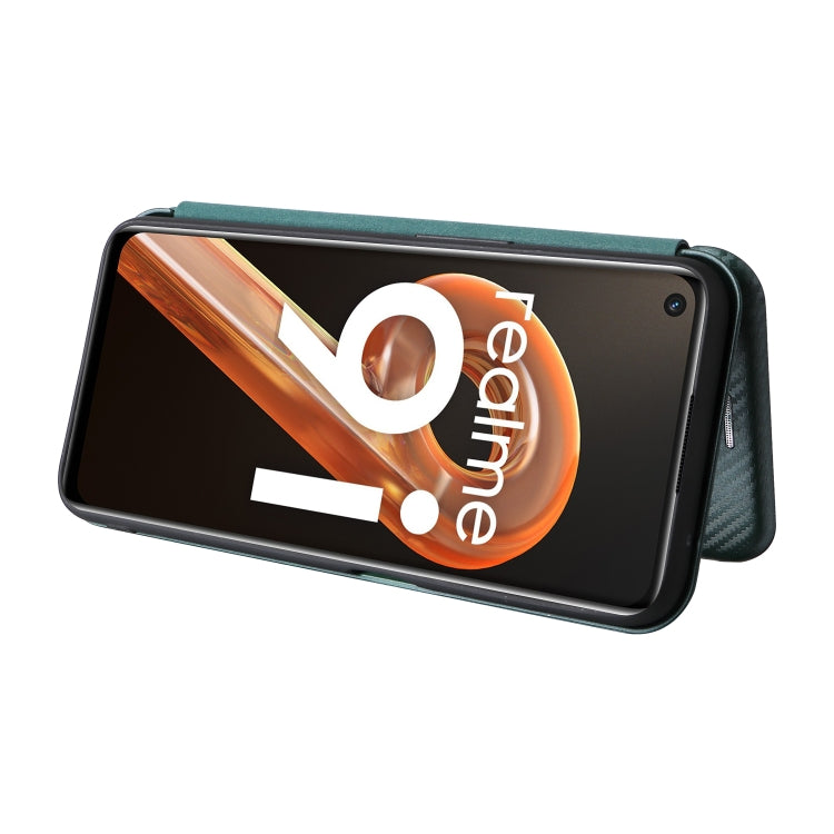 For OPPO Realme 9i / A36 Carbon Fiber Texture Horizontal Flip PU Phone Case