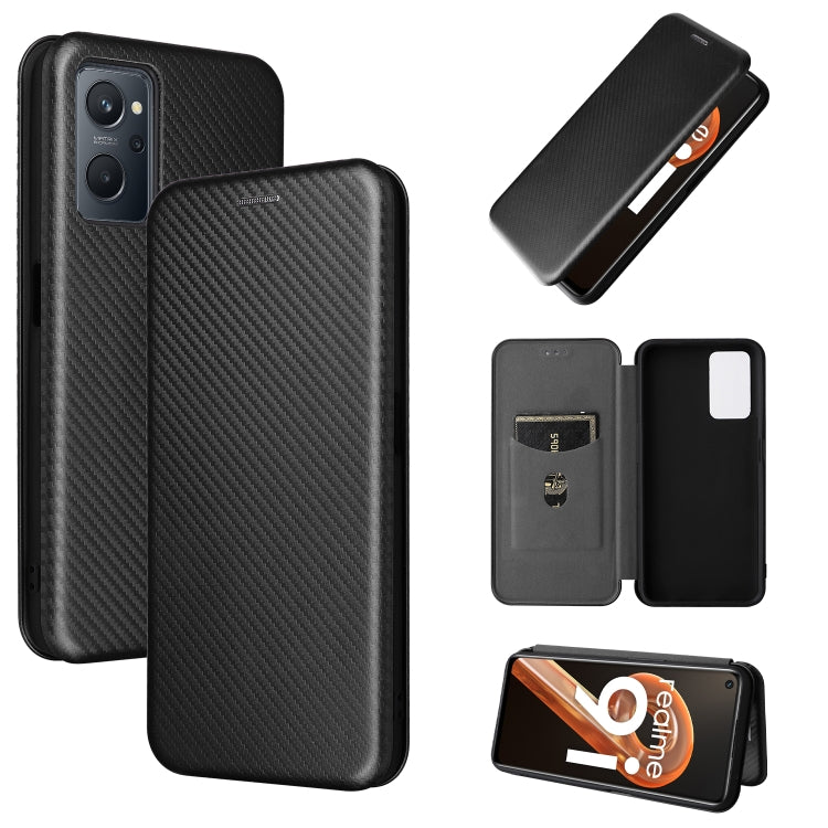 For OPPO Realme 9i / A36 Carbon Fiber Texture Horizontal Flip PU Phone Case